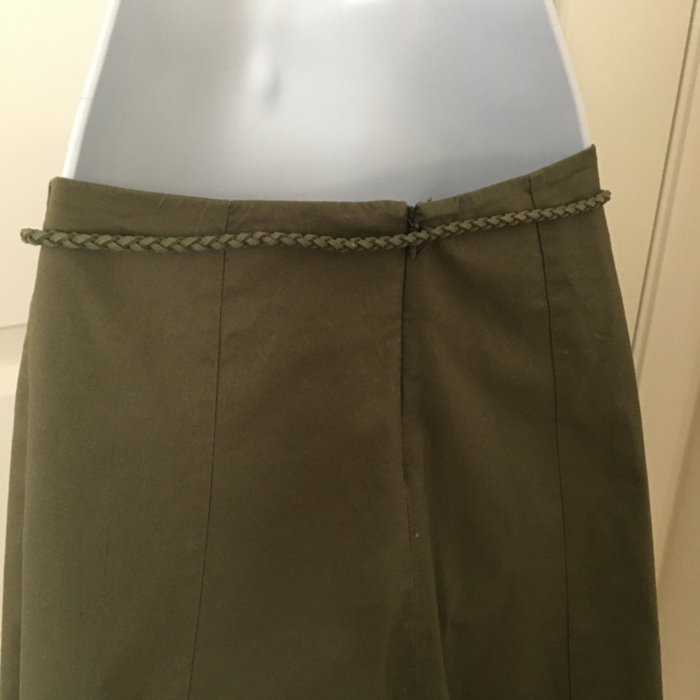 The Limited Olive Green A-Line Skirt with Braided Tie - Picture 5 of 6